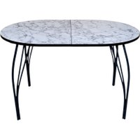 Кухонный стол Arvento Флок 2 раздвижной овал 110-140х70 (мрамор каррара)