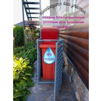 Бокс для мусорного контейнера Четыре Солнца Деревянный (серый)