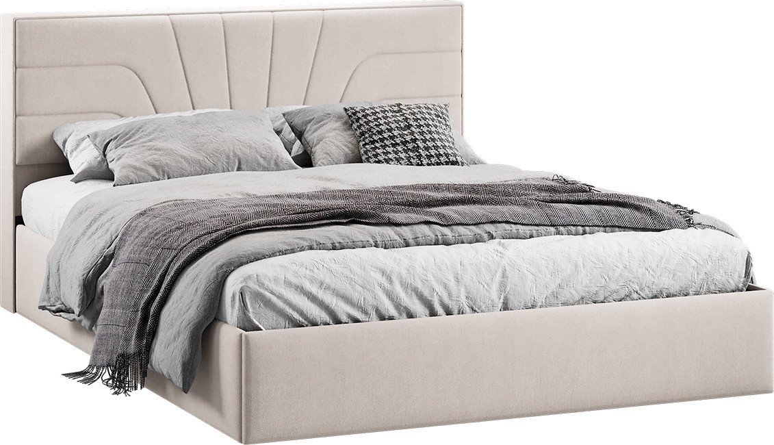 Кровать Трия Пандора Тип 1 с ПМ 160x200 (велюр мокко светлый)