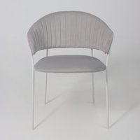 Стул с подлокотниками Алвест AV 433 (светло-серый бархат H-09/белый)