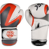 Тренировочные перчатки RSC Sport PU 2t c 3D фактурой (14 oz, белый/серый)