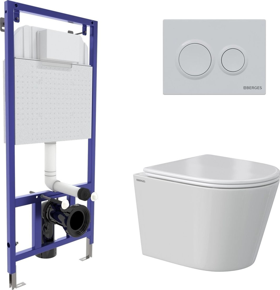 

Унитаз подвесной Berges Wasserhaus Vita Rimless 043380 (с сиденьем)