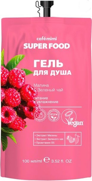 

Cafe Mimi Гель для душа Cafe Mimi Super Food Малина&Зеленый чай 100 мл