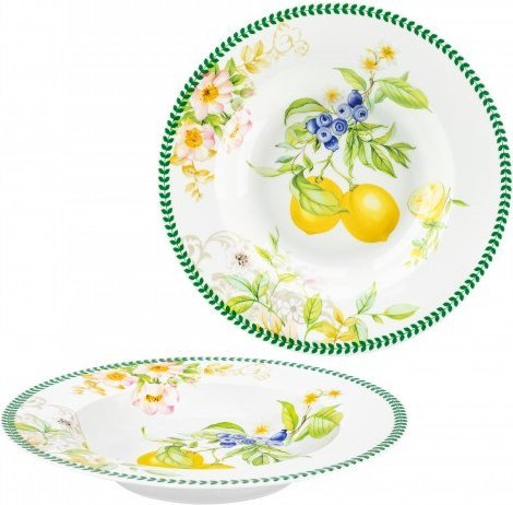 Набор тарелок Elan Gallery Лимоны 420751 (New Bone China)