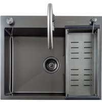 Кухонная мойка Futur FK 6050 Eco Embossing Pop-up Mixer plus (Black Nano)