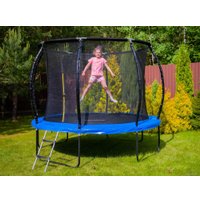Батут GetActive Jump PRO 10FT с лестницей и внутренней сеткой (синий)