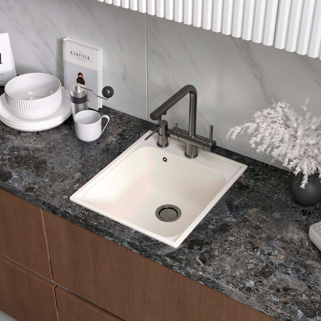 

Кухонная мойка Reflexion Quadra RF0243WH