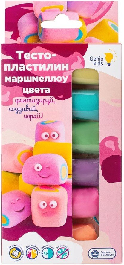 

Набор для лепки Genio Kids Тесто-пластилин. Маршмеллоу цвета TA1089V (6 цв)