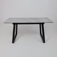 Кухонный стол Lepremo AV 1208 HPL+МДФ раздвижной 1200-1600x800 (мрамор марквина синий/черный)