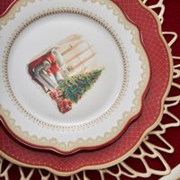 Тарелка обеденная Fissman Christmas Eve 16027 (красный)