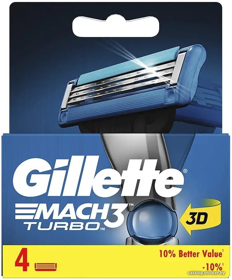 Сменные кассеты для бритья Gillette Mach3 Turbo (4 шт) 7702018516063