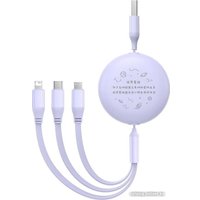 Кабель Baseus CB000063 USB Type-A - Lightning/USB Type-C/microUSB (1.1 м, фиолетовый)
