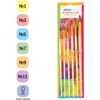 Набор кистей ArtSpace белка круглые № 1, 3, 5, 7, 9, 11 SB_3301 (6 шт)