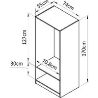 Шкаф распашной Диприз Марм 2дв. 1700х740х550 Д.70045.1 (шиншилла серая)