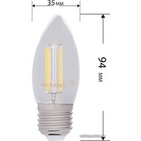 Светодиодная лампочка Rexant Свеча CN35 7.5Вт E27 600Лм 2700K теплый свет 604-089