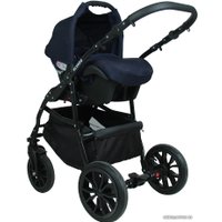 Универсальная коляска Alis Alvaro F (3 в 1, Al 07 темно-синий/белая кожа)