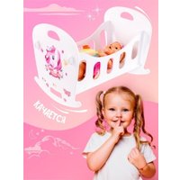 Аксессуары для кукольного домика Woody Кроватка. Алиса Единорог 03922