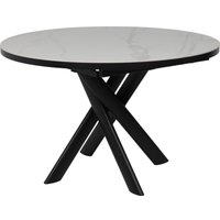 Кухонный стол Мамадома Ronaldo-120 раздвижной 120-160 (patagonoa bianco gloss premium cer/черный)