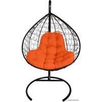 Подвесное кресло M-Group XL 11120407 (черный ротанг/оранжевая подушка)