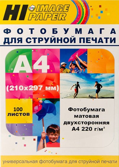 

Фотобумага Hi-Black Hi-Image матовая двусторонняя А4, 220 г/м2, 100 л [A21101]
