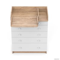 Детский комод Атон Мебель Maks раскладной (дуб канзас/белый)