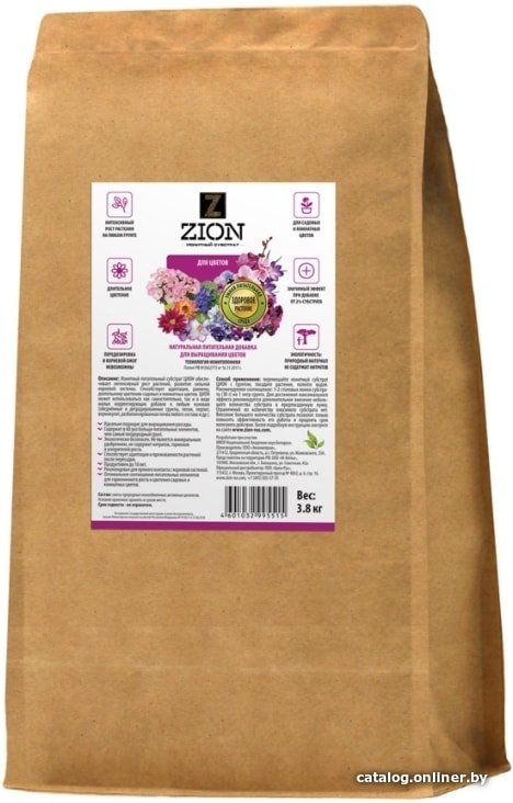 Удобрение Zion для цветов (крафтовый мешок, 10 кг)