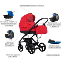 Универсальная коляска BEBETTO Magnum (3 в 1, 207, черная рама)