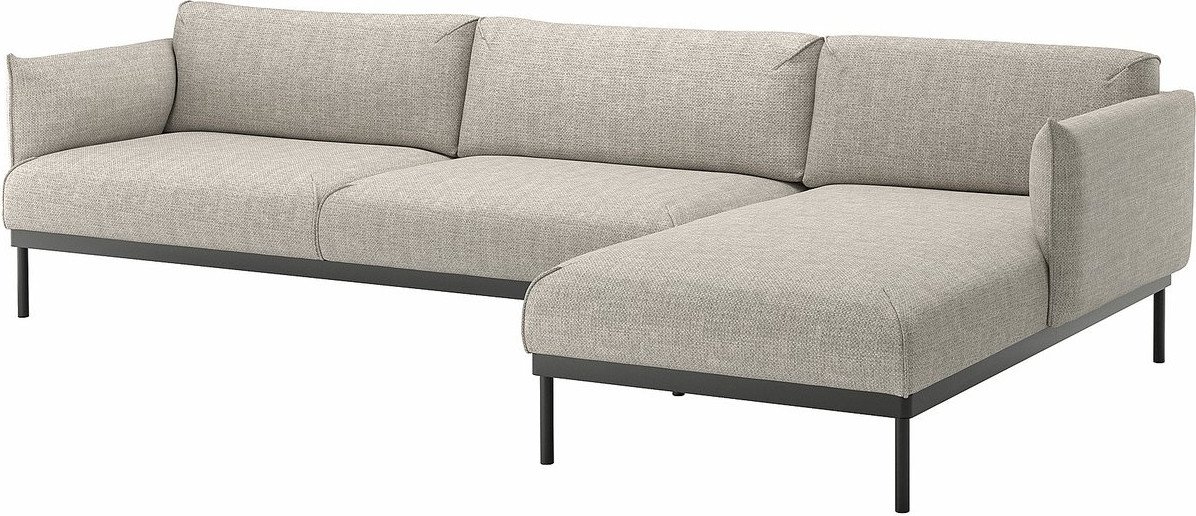 Угловой диван Ikea Applaryd Lejde светло-серый s99429540