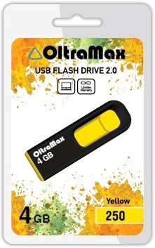 USB Flash OltraMax 250 4GB (желтый) [OM-4GB-250-Yellow]