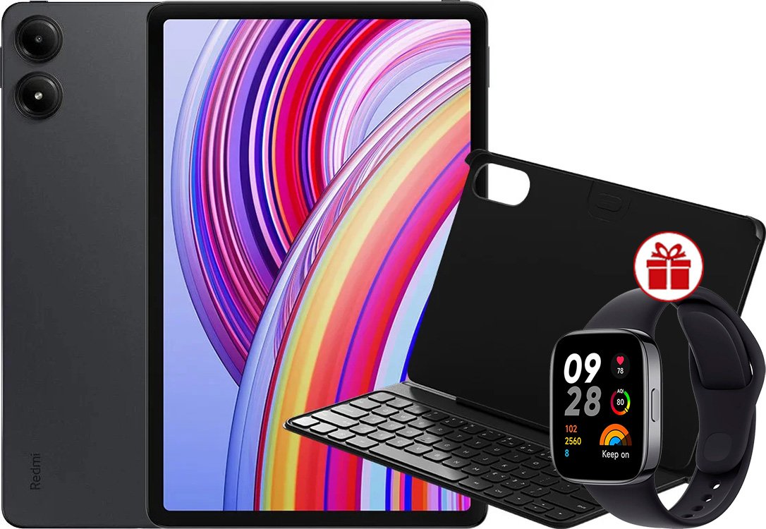 

Планшет Xiaomi Redmi Pad Pro 5G 8GB/256GB международная версия (темно-серый, с клавиатурой) + Xiaomi Redmi Watch 3 (черный) по акции