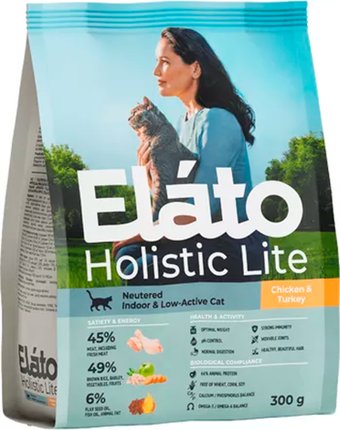 Elato Holistic Lite Для стерилизованных кошек с курицей и индейкой (300г)