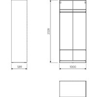 Шкаф-гармошка Mio Tesoro Макс 100x58x233 2.06.07.250.4 (серый)
