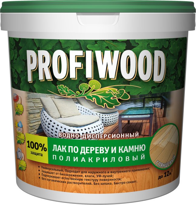 

Лак Profiwood По дереву и камню (глянцевый, 2 л)