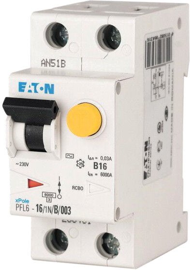 

Дифференциальный автомат Eaton PFL6 1P+N 32А 30мА С 6кА 2М 286470