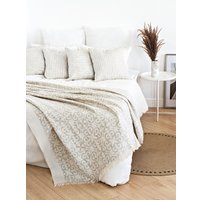 Плед Лен наш Орнамент 215963 (180x220, бежевый)