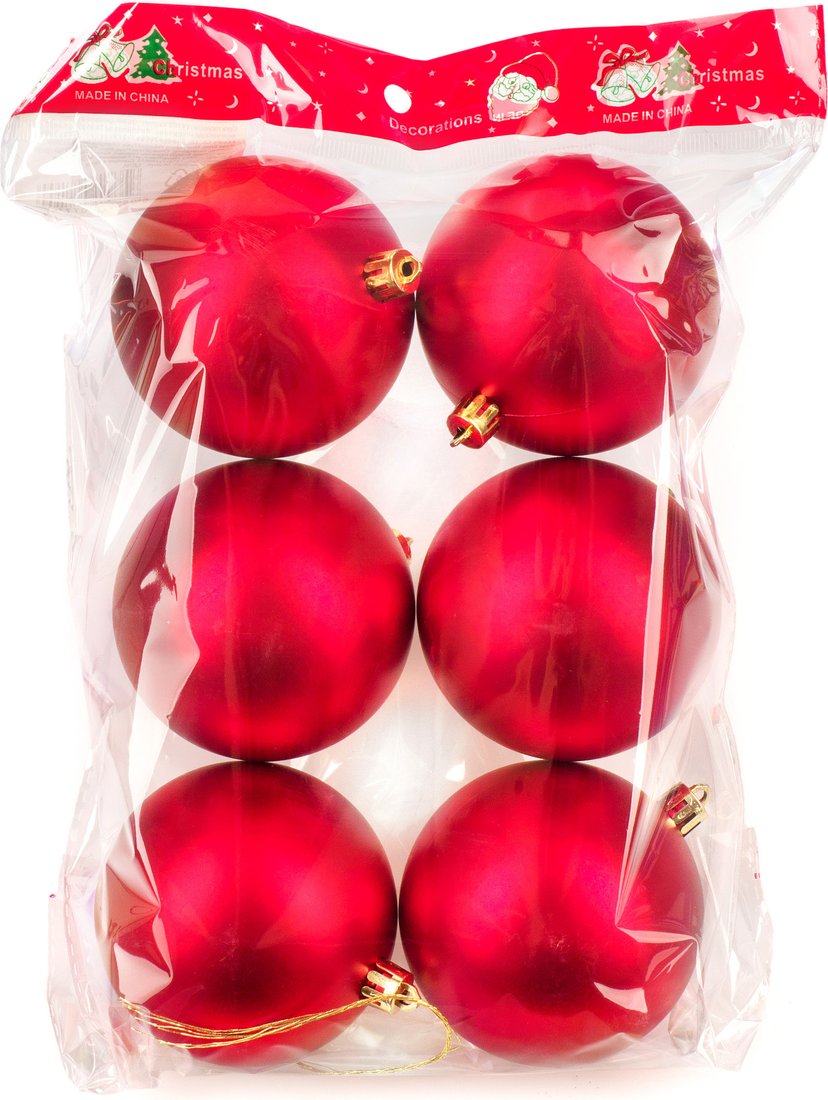 

Елочная игрушка Ausini VT25-04016-3 (красный, 6 шт)