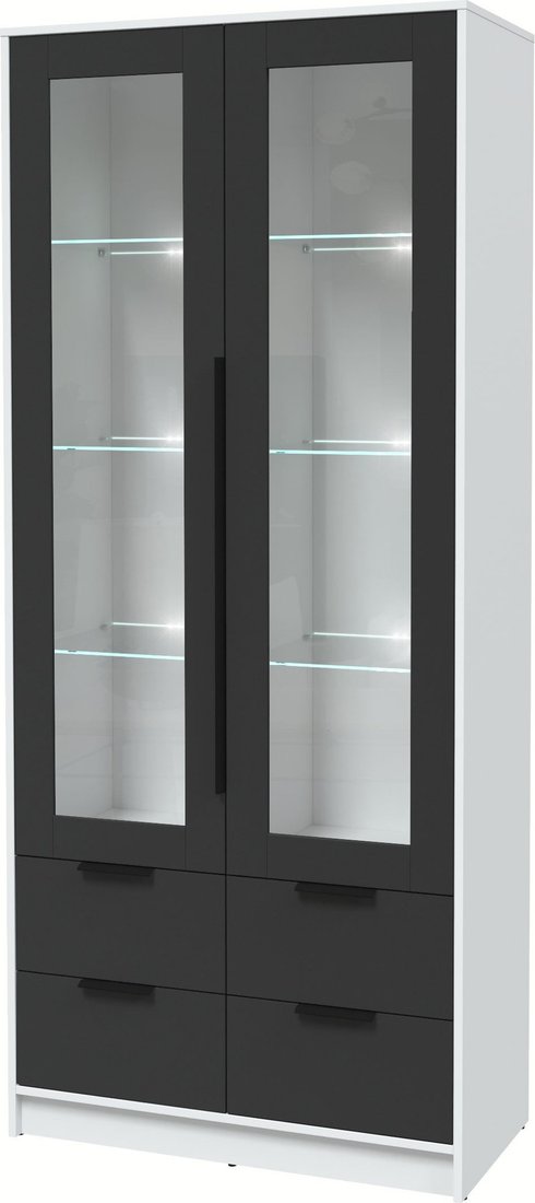 

Шкаф-витрина Интерлиния Концепт КТ-ШВ2 с подсветкой (антрацит/белый платинум)