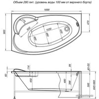 Ванна Aquanet Sofia 170x90 L (с каркасом)