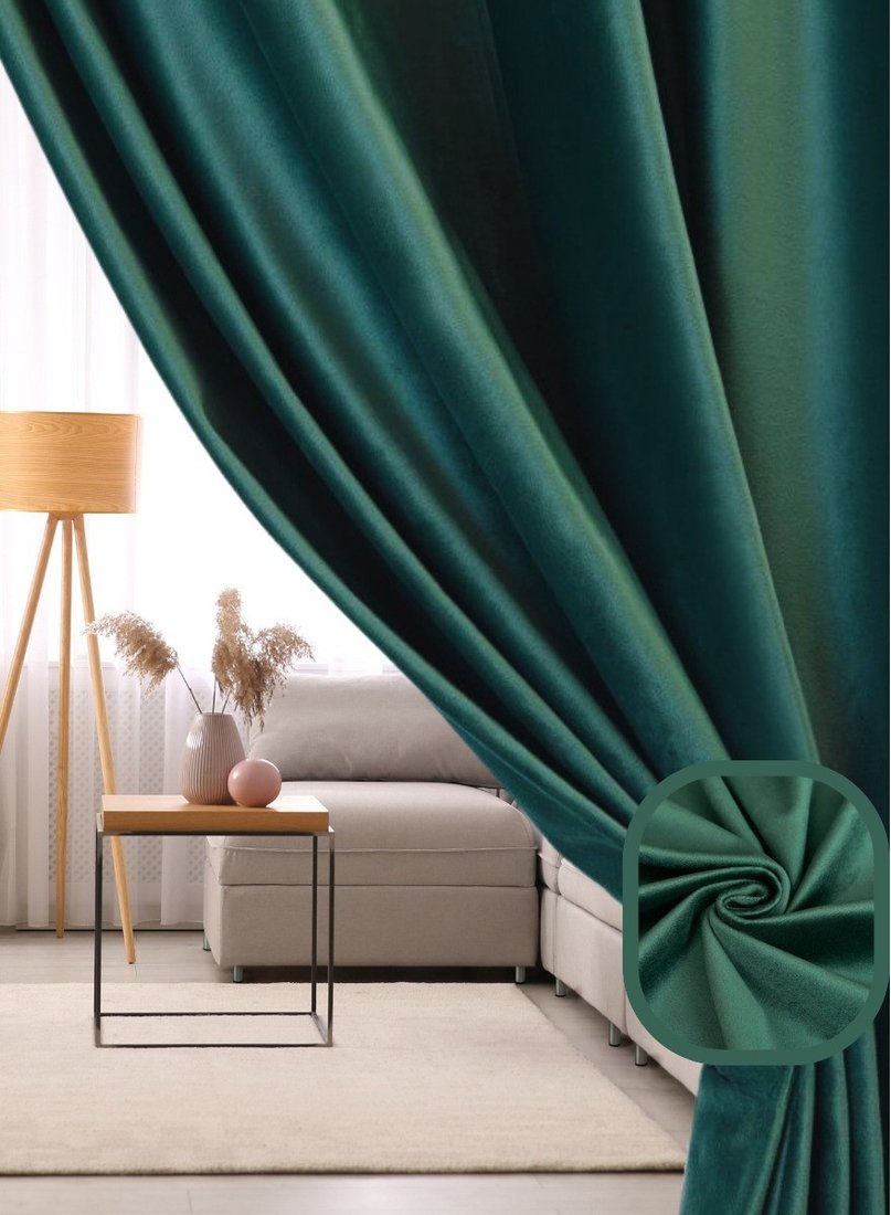 

Комплект штор Soft Lines Бархат 9138-10 2x2.4 м (зеленый изумруд, 2 шт)