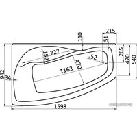 Ванна Santek Майорка XL 160x95 L базовая [1WH112346]