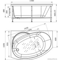 Ванна Vannesa Монти 150x105L 2-01-0-1-1-213
