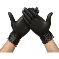 Нитровиниловые перчатки Wally Plastic S 100 шт (черный)
