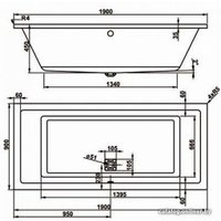 Ванна VagnerPlast Cavallo 190x90 (с каркасом и 2 экранами)
