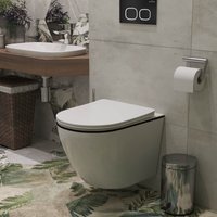 Унитаз подвесной Roxen Antares Black в комплекте с инсталляцией StounFix Dual Fresh 6 в 1 964974 (кнопка: черное стекло)