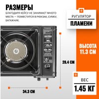 Туристическая плита Coyote MS-2500С LPG B (черный полуглянцевый) в Борисове