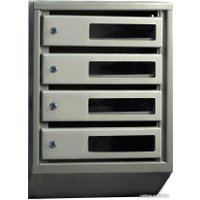 Почтовый ящик Klesto Вертикальный 4 секции (с окошком, с задней стенкой)