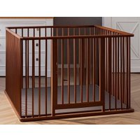 Игровой манеж Bambini 16.20.16.500 4 секции с дверцей (коричневый)