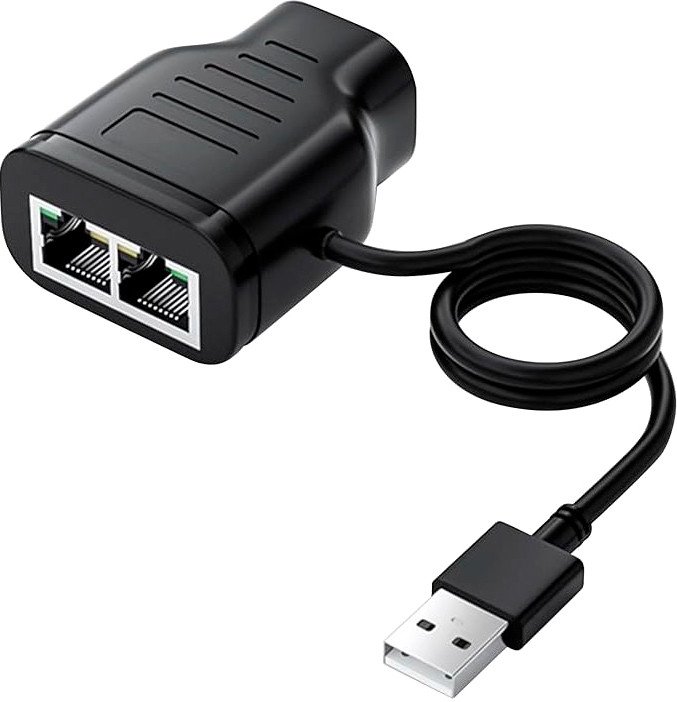 Разветвитель USBTOP 1x2 RJ45 100 Мбит/с (черный)