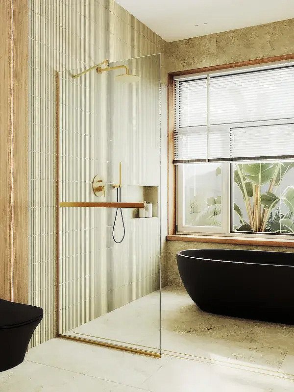 

Душевая стенка MaybahGlass 119x195 MGD-714-3у (прозрачное стекло/золотой)