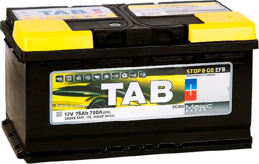 

Автомобильный аккумулятор TAB EFB Stop&Go R+ (75 А·ч)